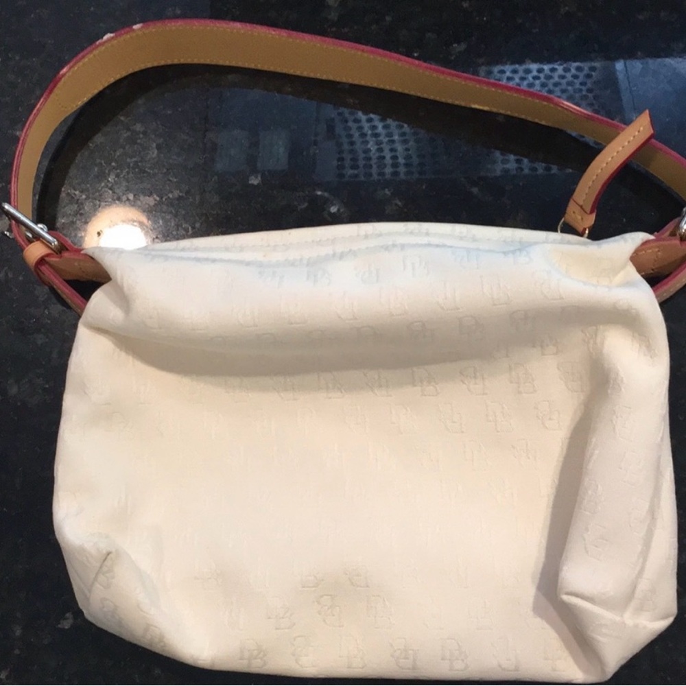 Dooney & Bourke White Mini Bag with Tan Strap